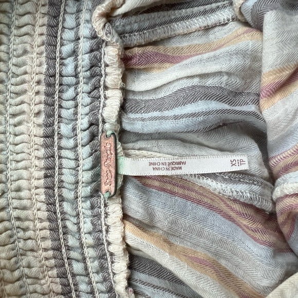 Free people Blair pull on stripe, wide leg, pant Ivory size xs - Picture 14 of 14